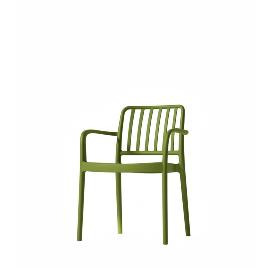 Commercial PP Plastic Chair with Arms | Outdoor & Restaurant Chair