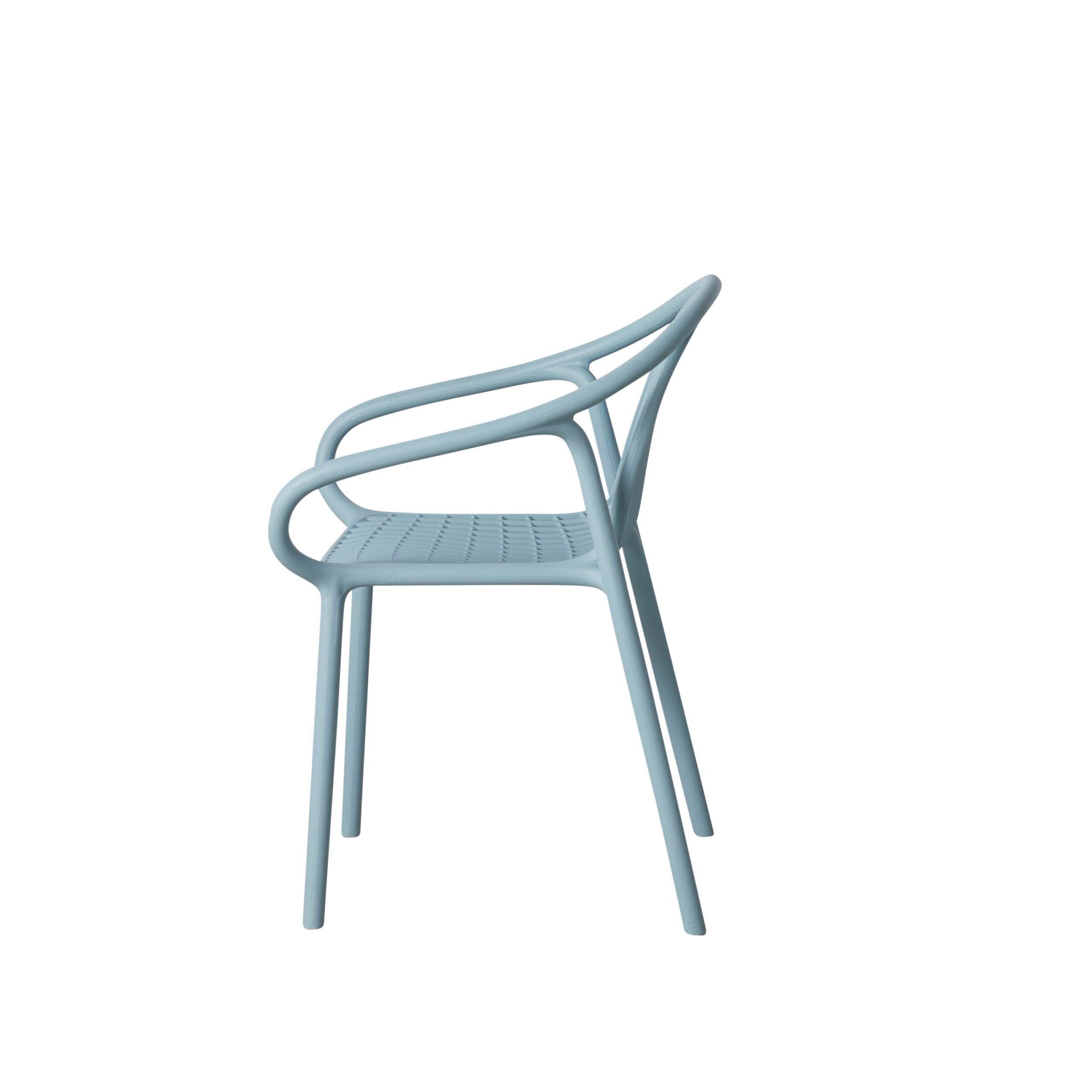Light Blue Plastic Garden ArmChair-PP Chair