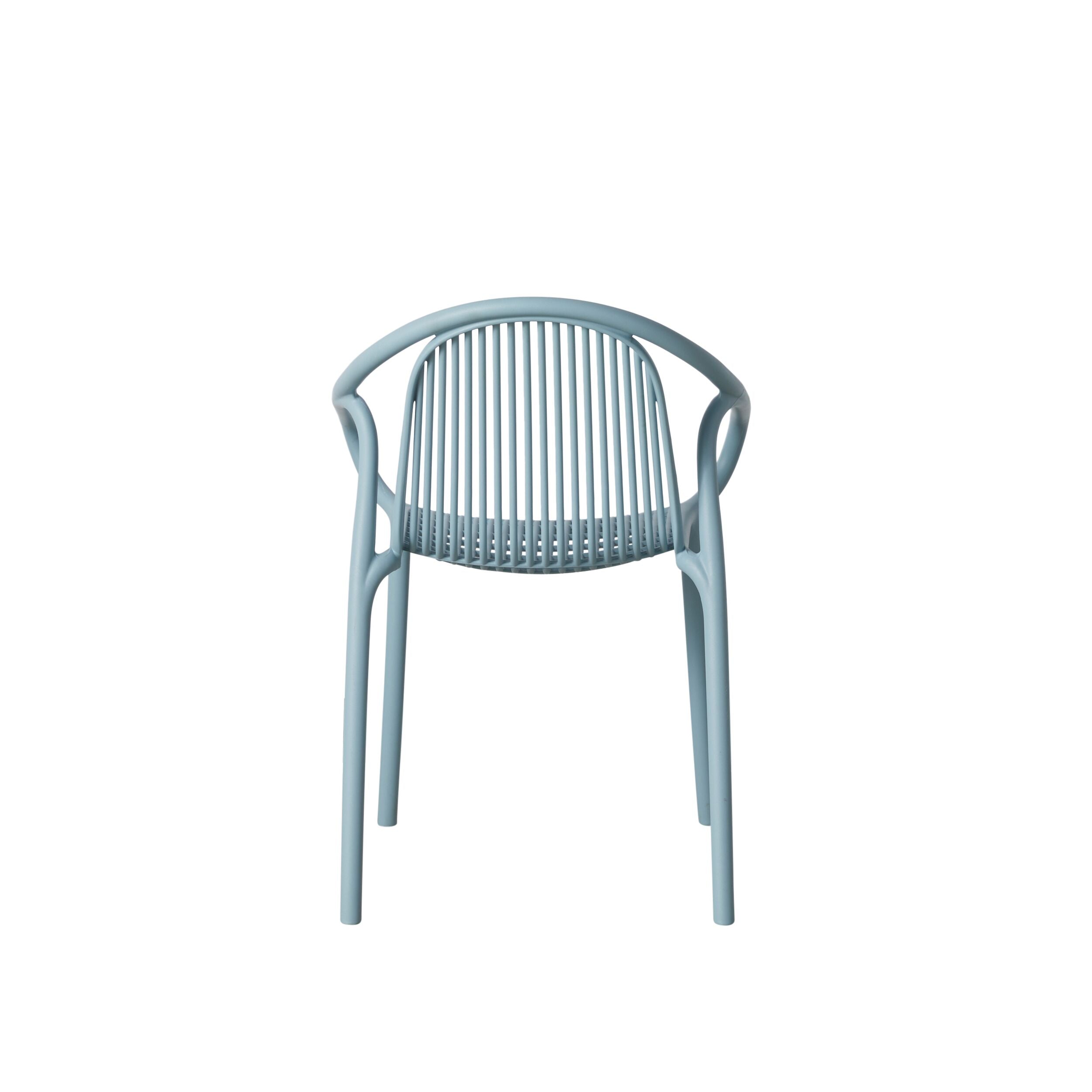 Light Blue Plastic Garden ArmChair-PP Chair