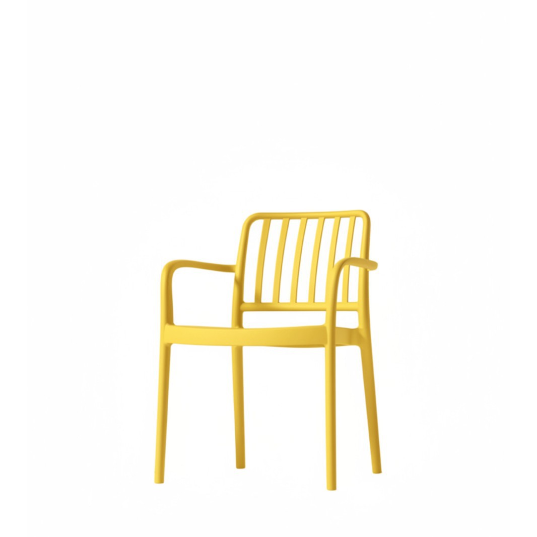 Commercial PP Plastic Chair with Arms | Outdoor & Restaurant Chair