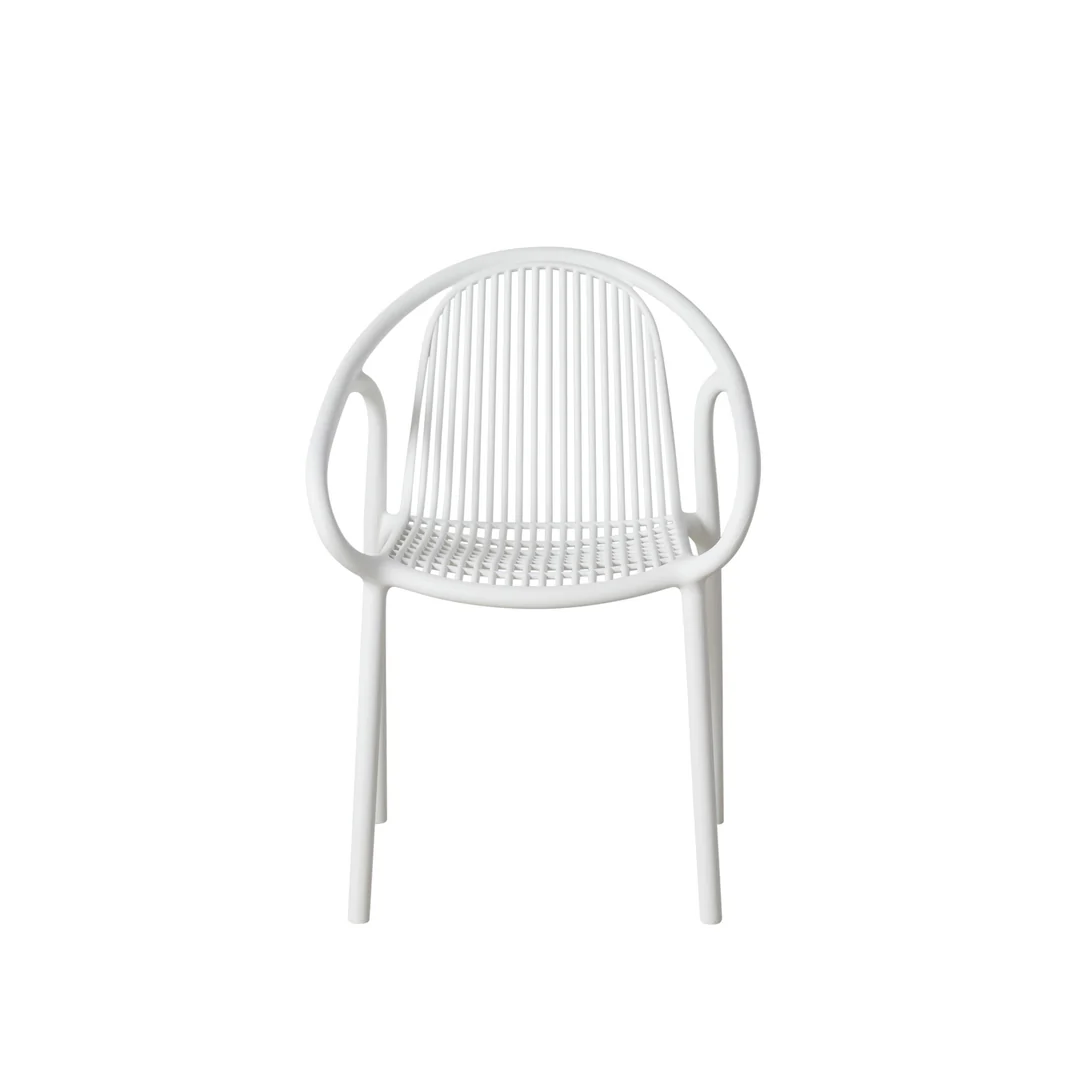 White Plastic Garden ArmChair-PP Chair