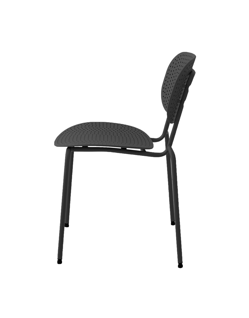 Black Plastic Chair With Metal Frame