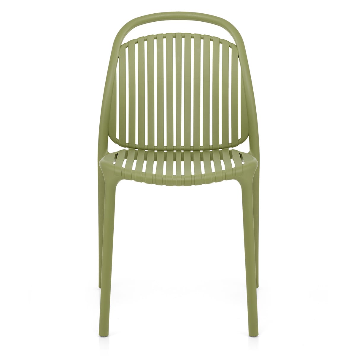 Stackable Green Polypropylene Outdoor Chairs - Weather-Resistant & Space-Saving