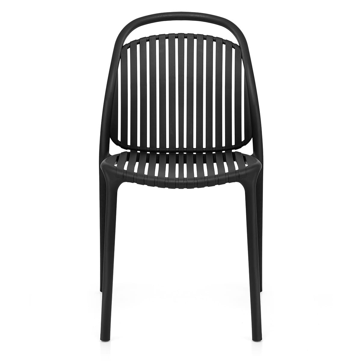 Black Stackable Polypropylene Outdoor Chairs - Commercial & Residential Use