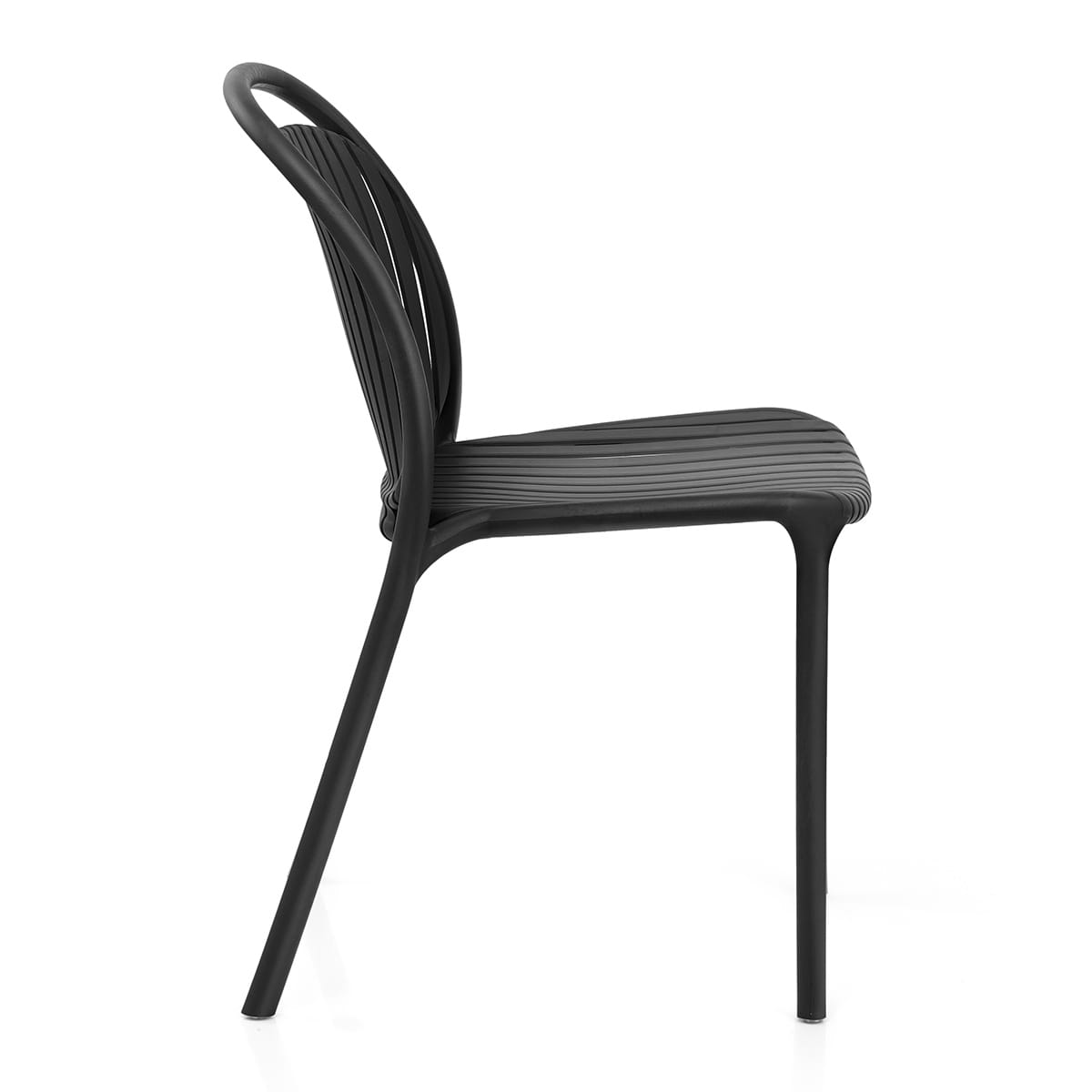 Black Stackable Polypropylene Outdoor Chairs - Commercial & Residential Use