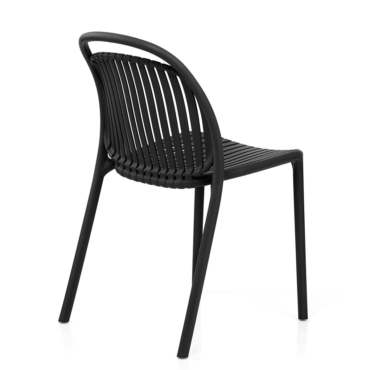 Black Stackable Polypropylene Outdoor Chairs - Commercial & Residential Use
