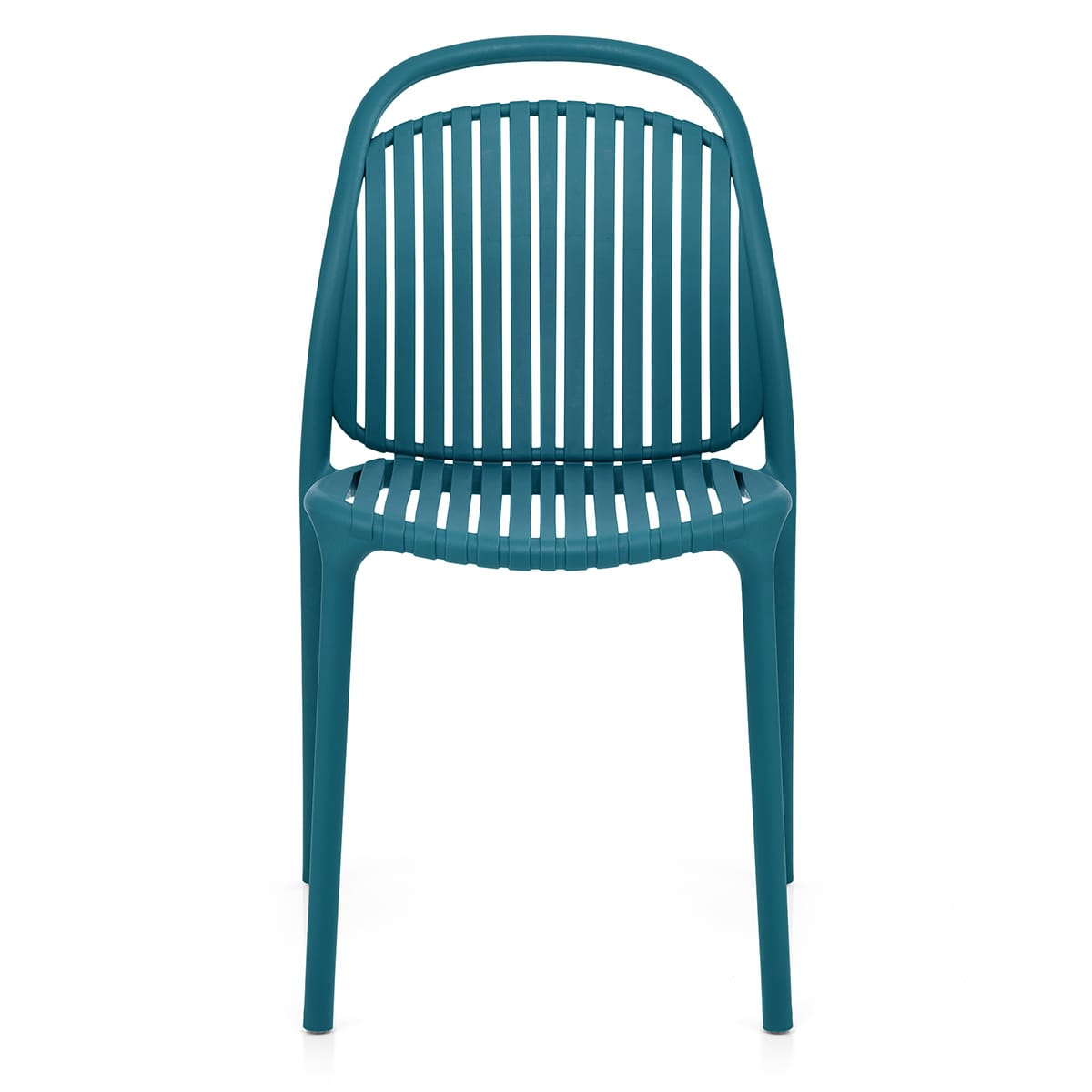 Peacock Blue Stacking Patio Chairs - Commercial Grade PP Plastic, Fade Resistant