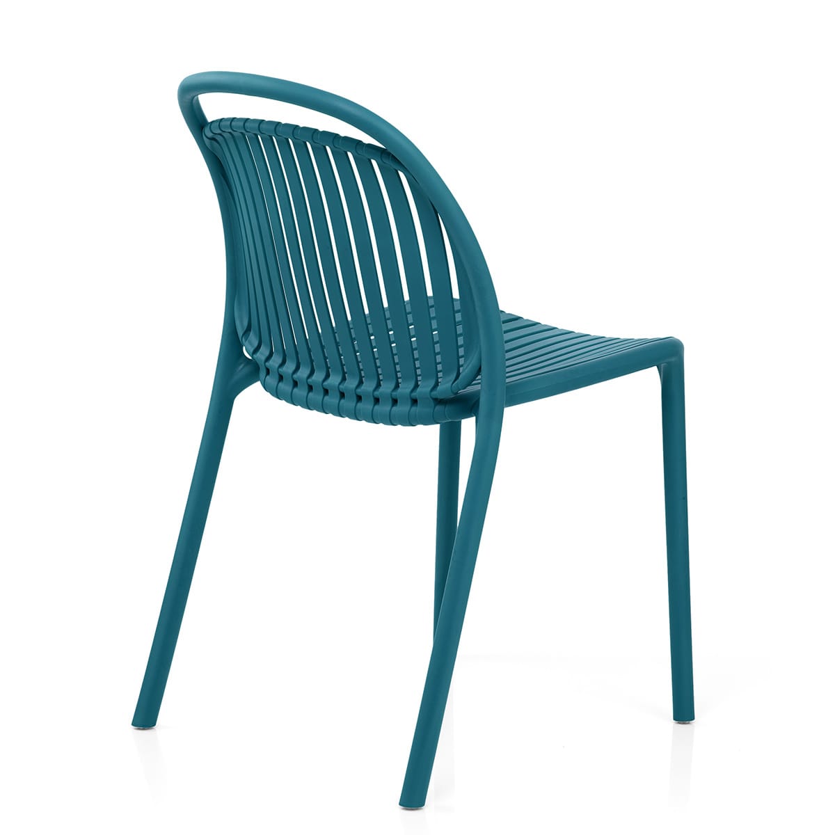 Peacock Blue Stacking Patio Chairs - Commercial Grade PP Plastic, Fade Resistant