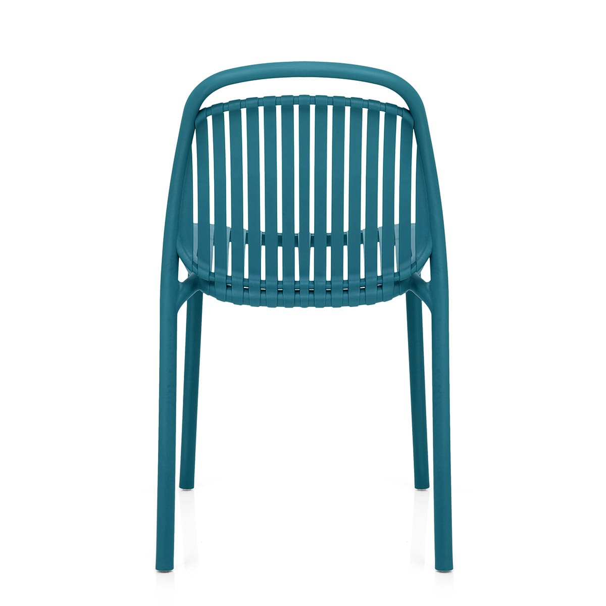 Peacock Blue Stacking Patio Chairs - Commercial Grade PP Plastic, Fade Resistant