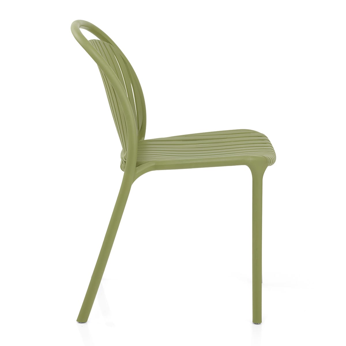 Stackable Green Polypropylene Outdoor Chairs - Weather-Resistant & Space-Saving