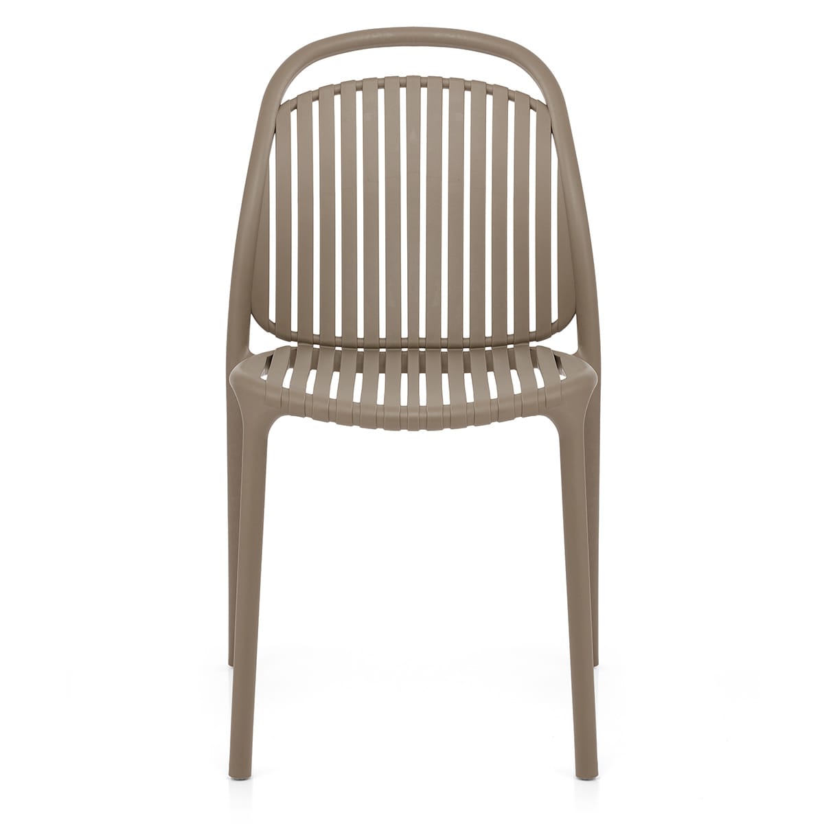 Taupe Stackable Polypropylene Outdoor Chairs - Commercial Grade Weather-Resistant