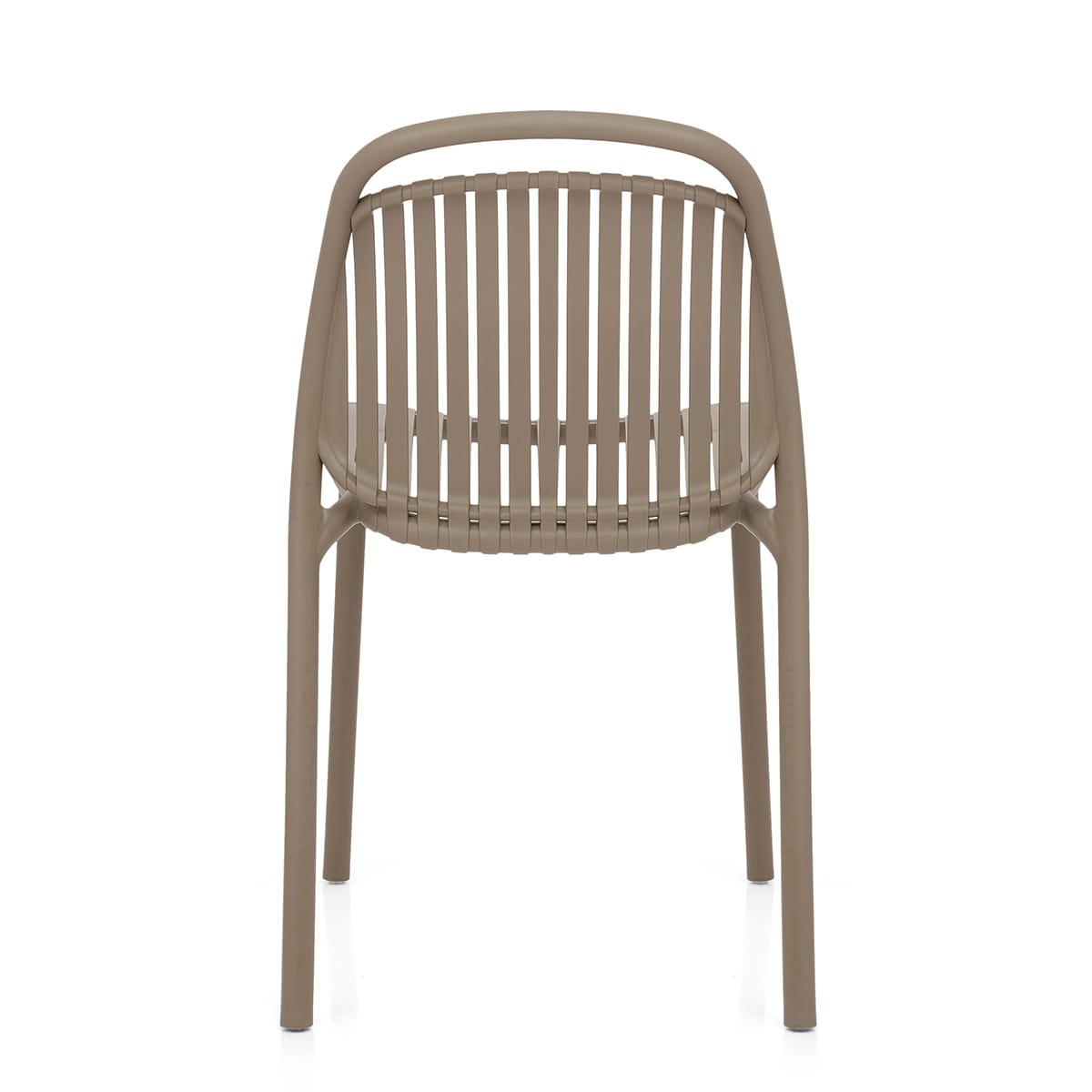 Taupe Stackable Polypropylene Outdoor Chairs - Commercial Grade Weather-Resistant