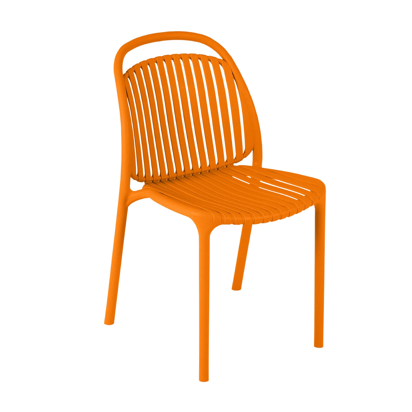 Orange Stackable Polypropylene Outdoor Chairs - Weather-Resistant & Vibrant