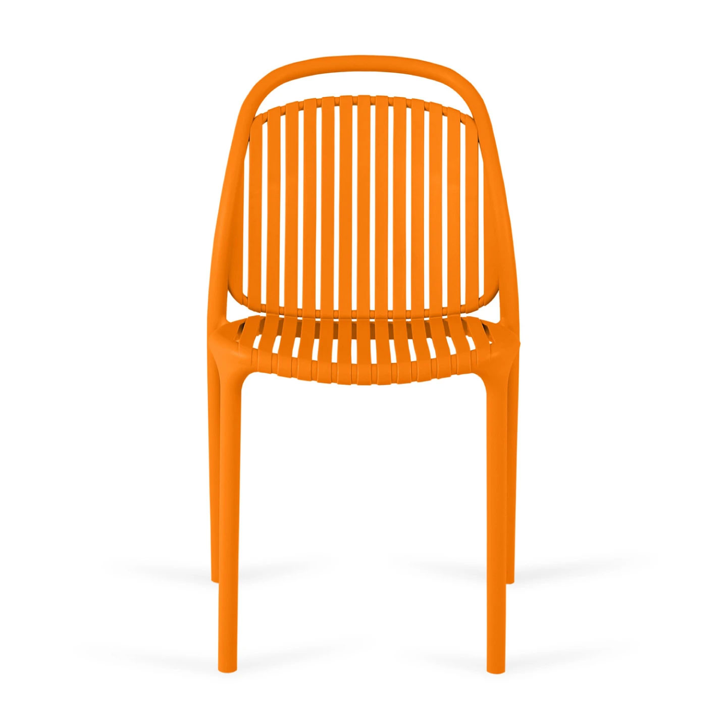 Orange Stackable Polypropylene Outdoor Chairs - Weather-Resistant & Vibrant