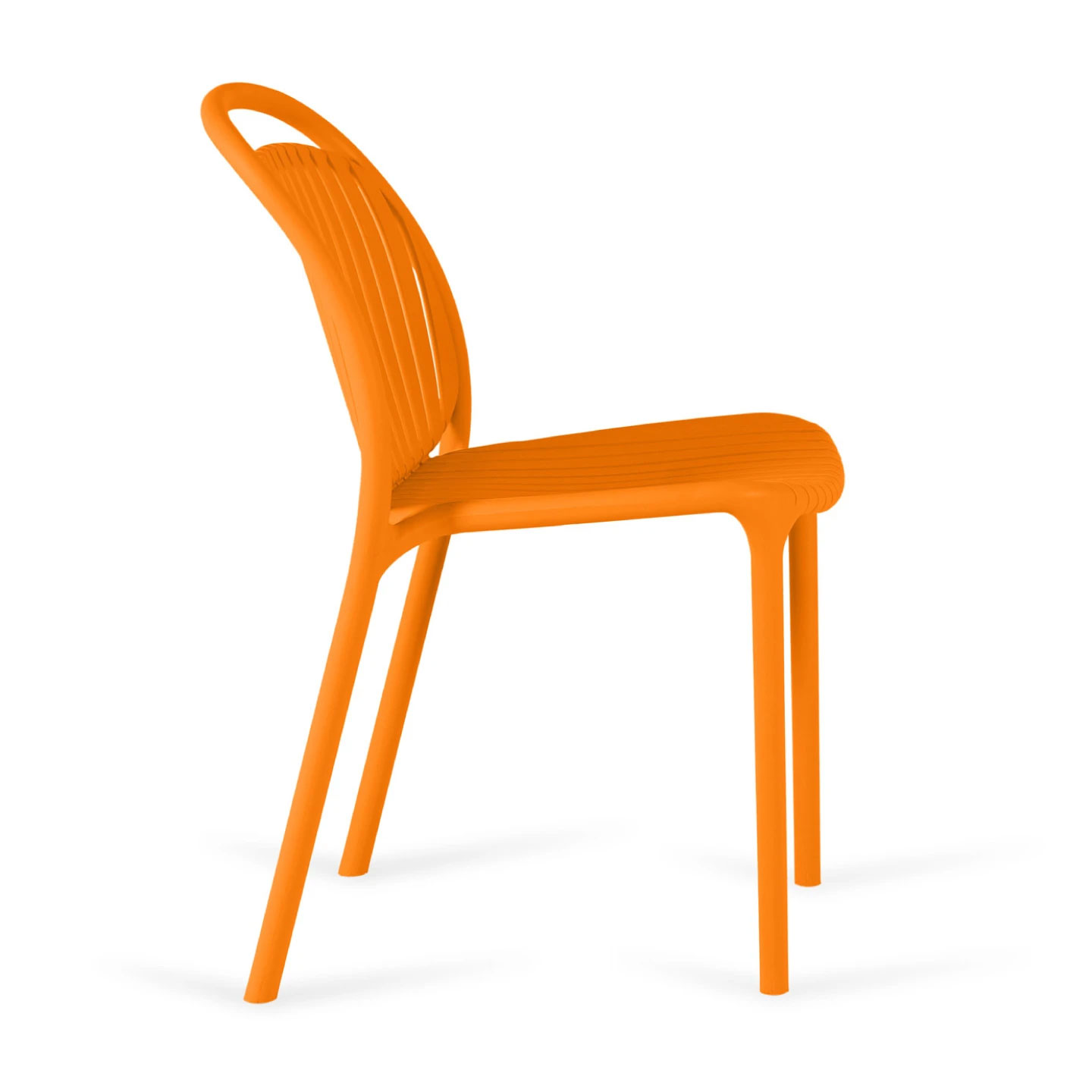 Orange Stackable Polypropylene Outdoor Chairs - Weather-Resistant & Vibrant