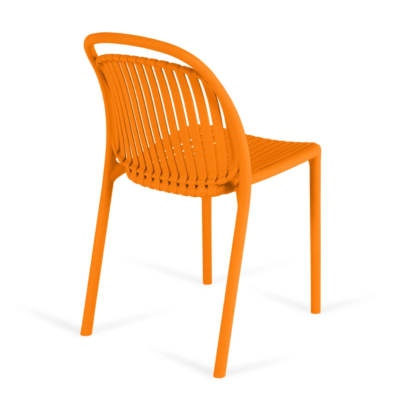 Orange Stackable Polypropylene Outdoor Chairs - Weather-Resistant & Vibrant