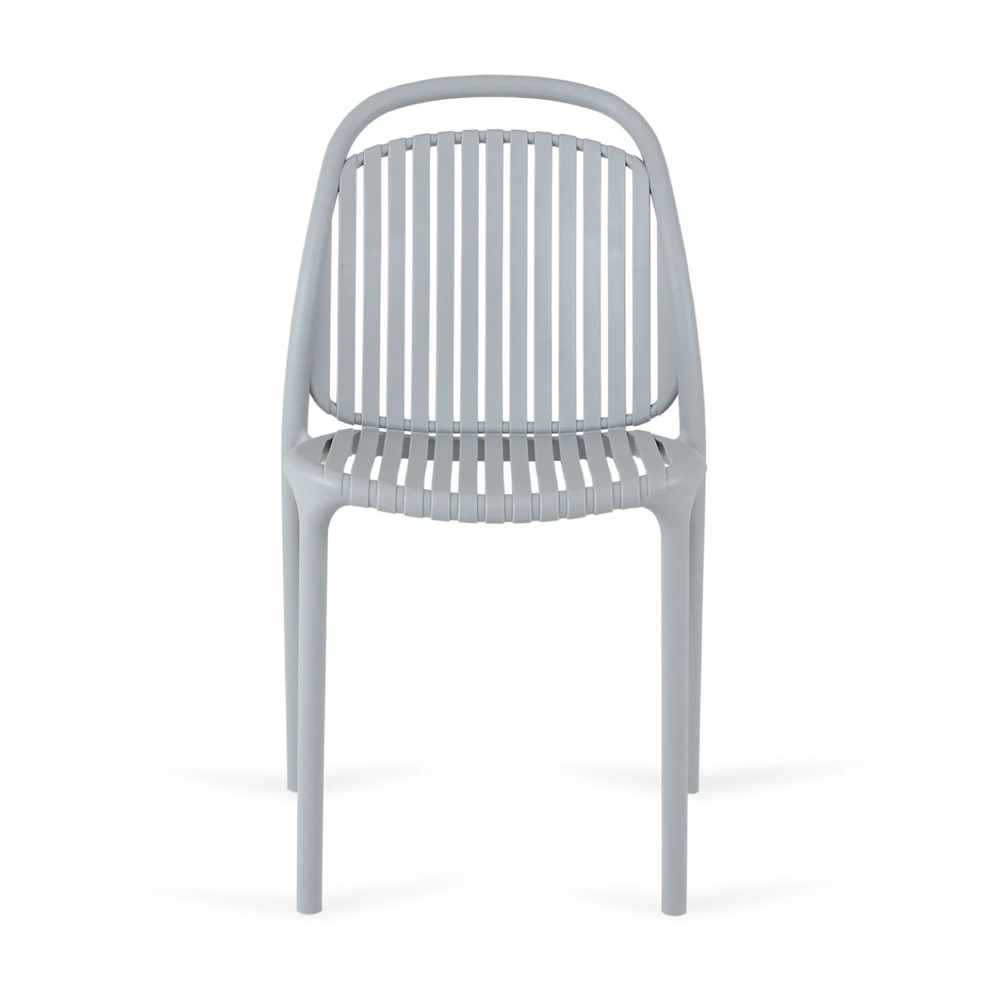 Light Gray Stackable Polypropylene Outdoor Chairs - Weather-Resistant Modern Design
