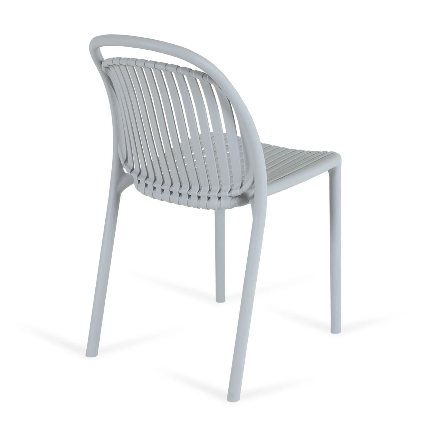 Light Gray Stackable Polypropylene Outdoor Chairs - Weather-Resistant Modern Design