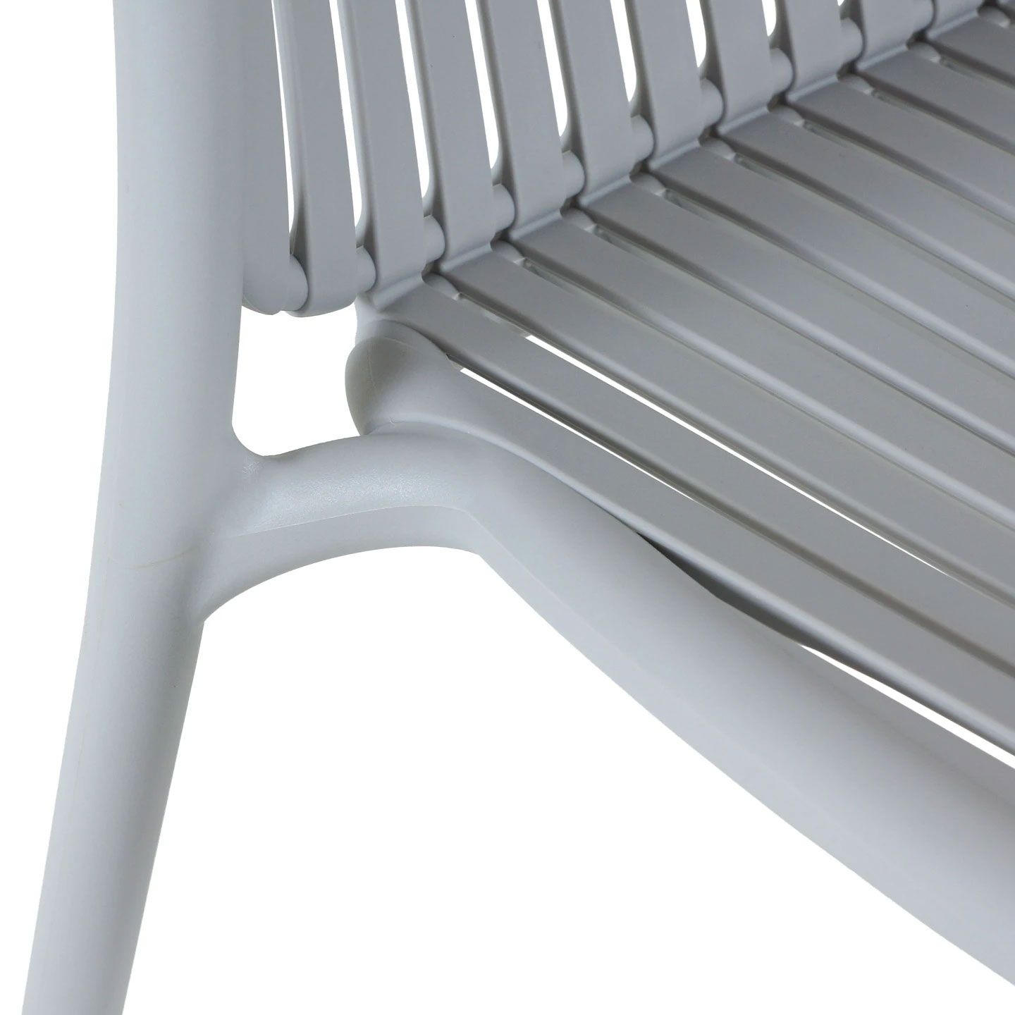 Light Gray Stackable Polypropylene Outdoor Chairs - Weather-Resistant Modern Design
