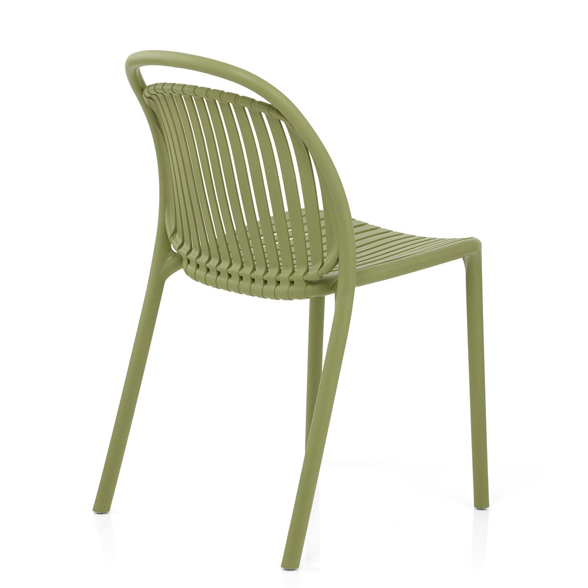 Stackable Green Polypropylene Outdoor Chairs - Weather-Resistant & Space-Saving