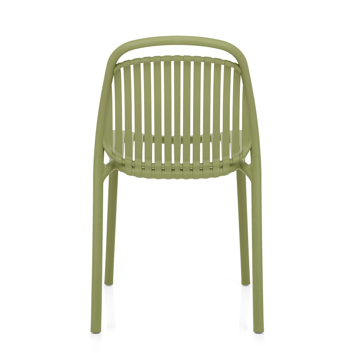 Stackable Green Polypropylene Outdoor Chairs - Weather-Resistant & Space-Saving