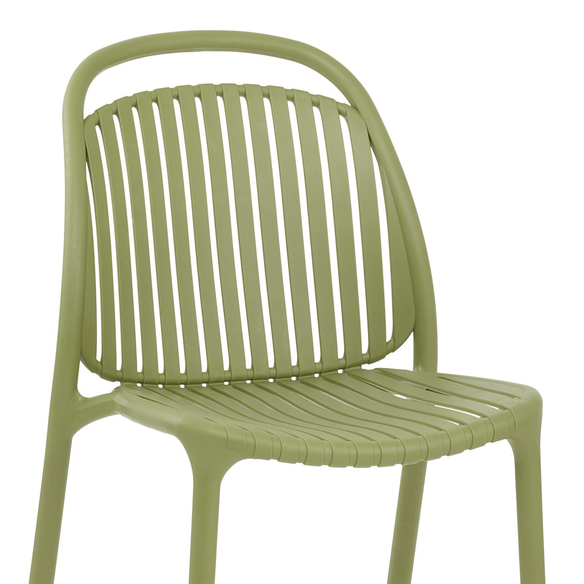 Stackable Green Polypropylene Outdoor Chairs - Weather-Resistant & Space-Saving