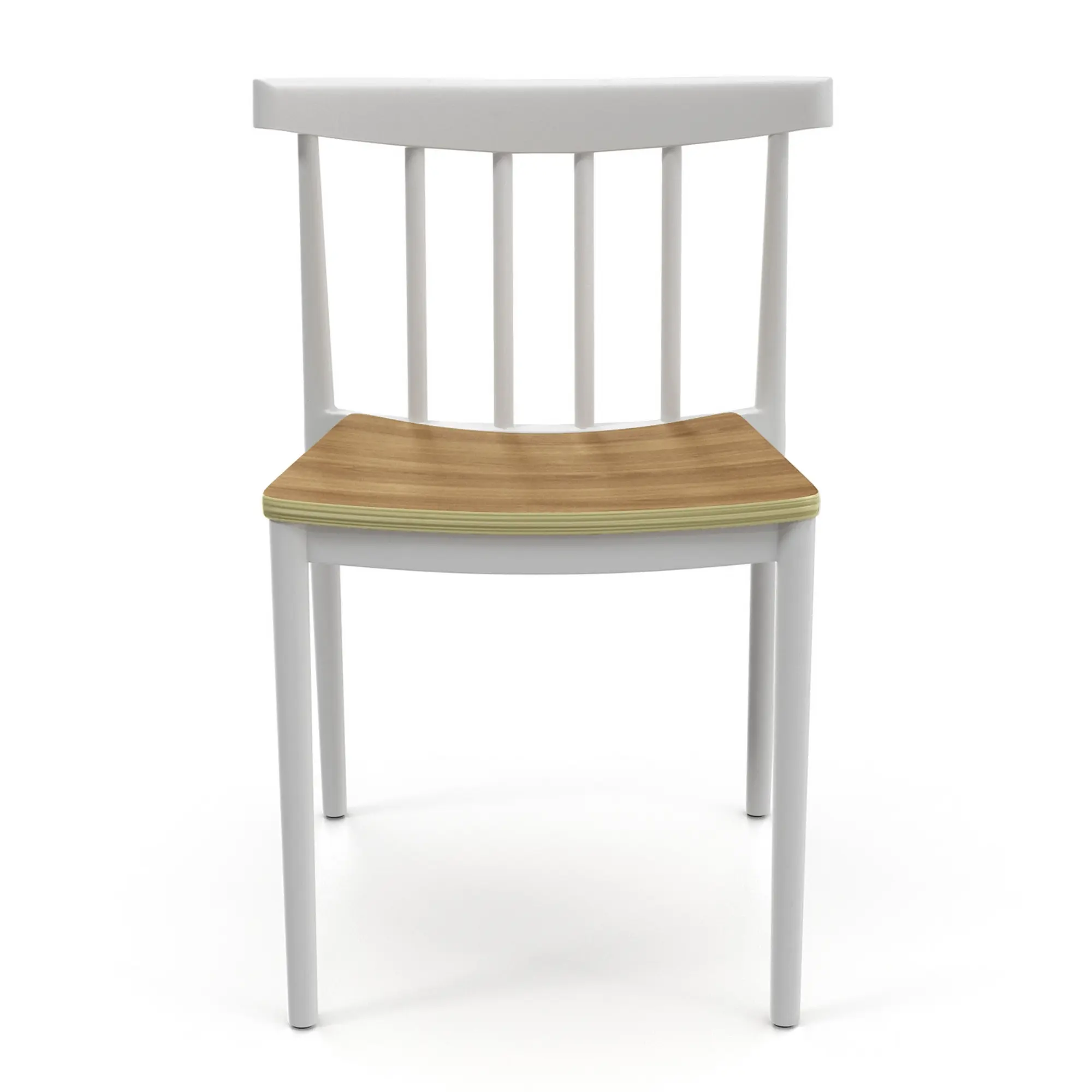 White Stacking Chairs with Wooden Seat - PP Frame Indoor Event Chairs