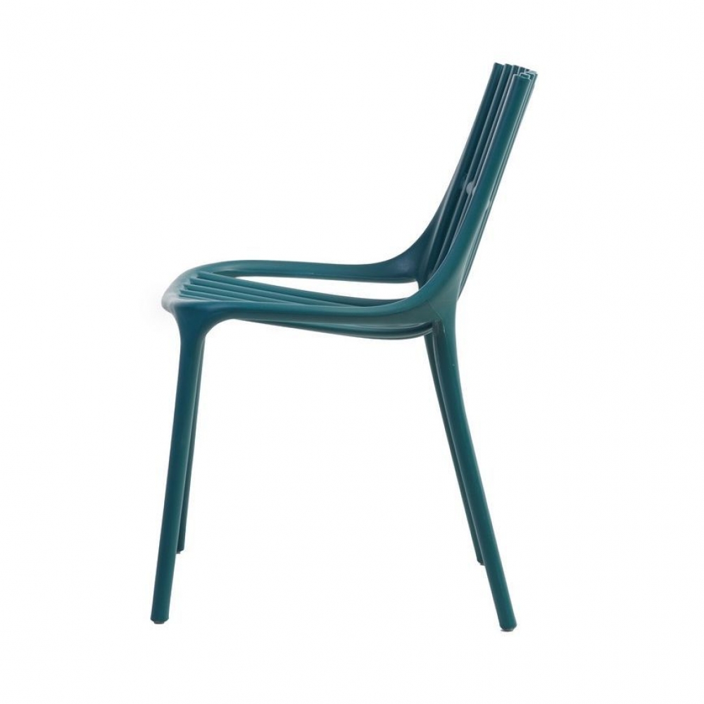 Peacock Blue Stackable Armless Polypropylene Chairs - Set of 4, Premium Dining Chairs for Restaurant, Event & Home Use-PP Chair