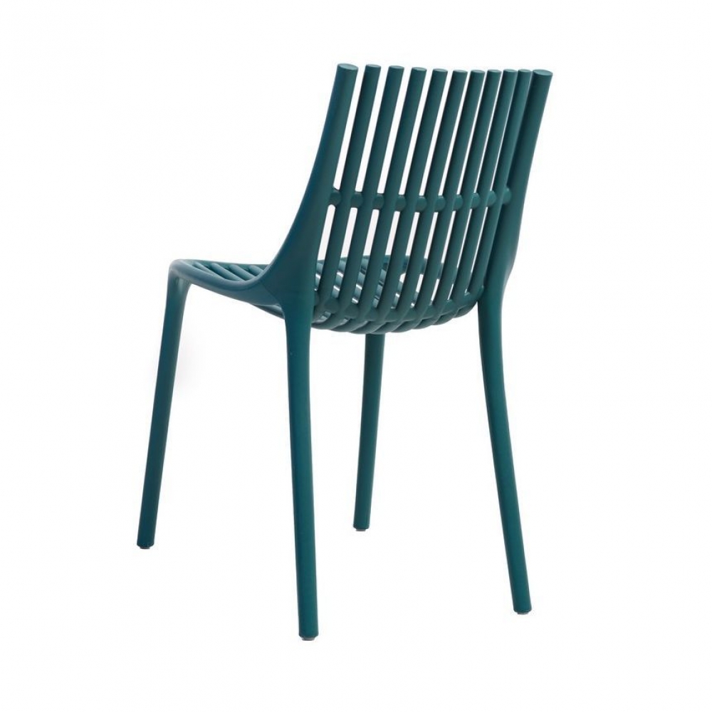 Peacock Blue Stackable Armless Polypropylene Chairs - Set of 4, Premium Dining Chairs for Restaurant, Event & Home Use-PP Chair