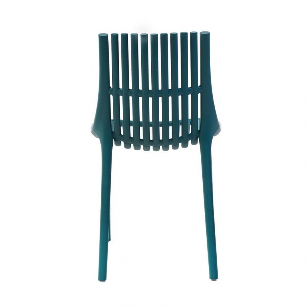 Peacock Blue Stackable Armless Polypropylene Chairs - Set of 4, Premium Dining Chairs for Restaurant, Event & Home Use-PP Chair
