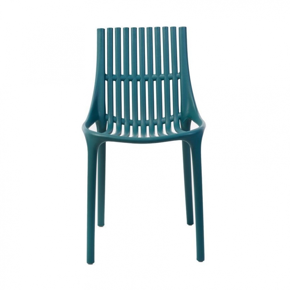 Peacock Blue Stackable Armless Polypropylene Chairs - Set of 4, Premium Dining Chairs for Restaurant, Event & Home Use-PP Chair