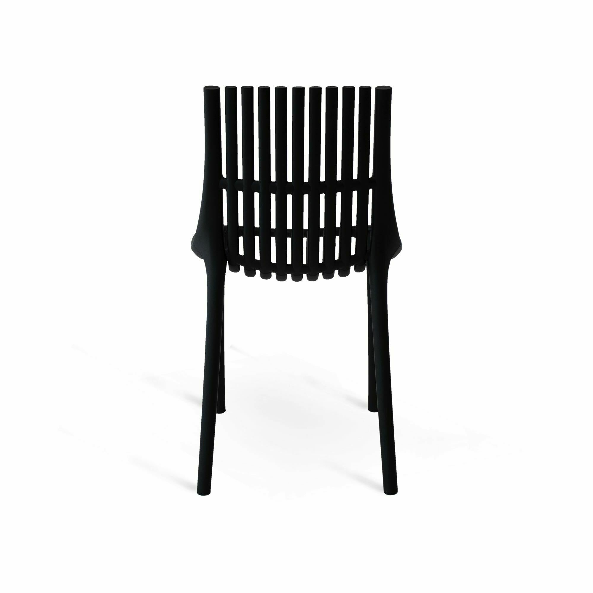 Black Armless Stackable Polypropylene Chair - Durable, Space-Saving & Weather-Resistant Seating