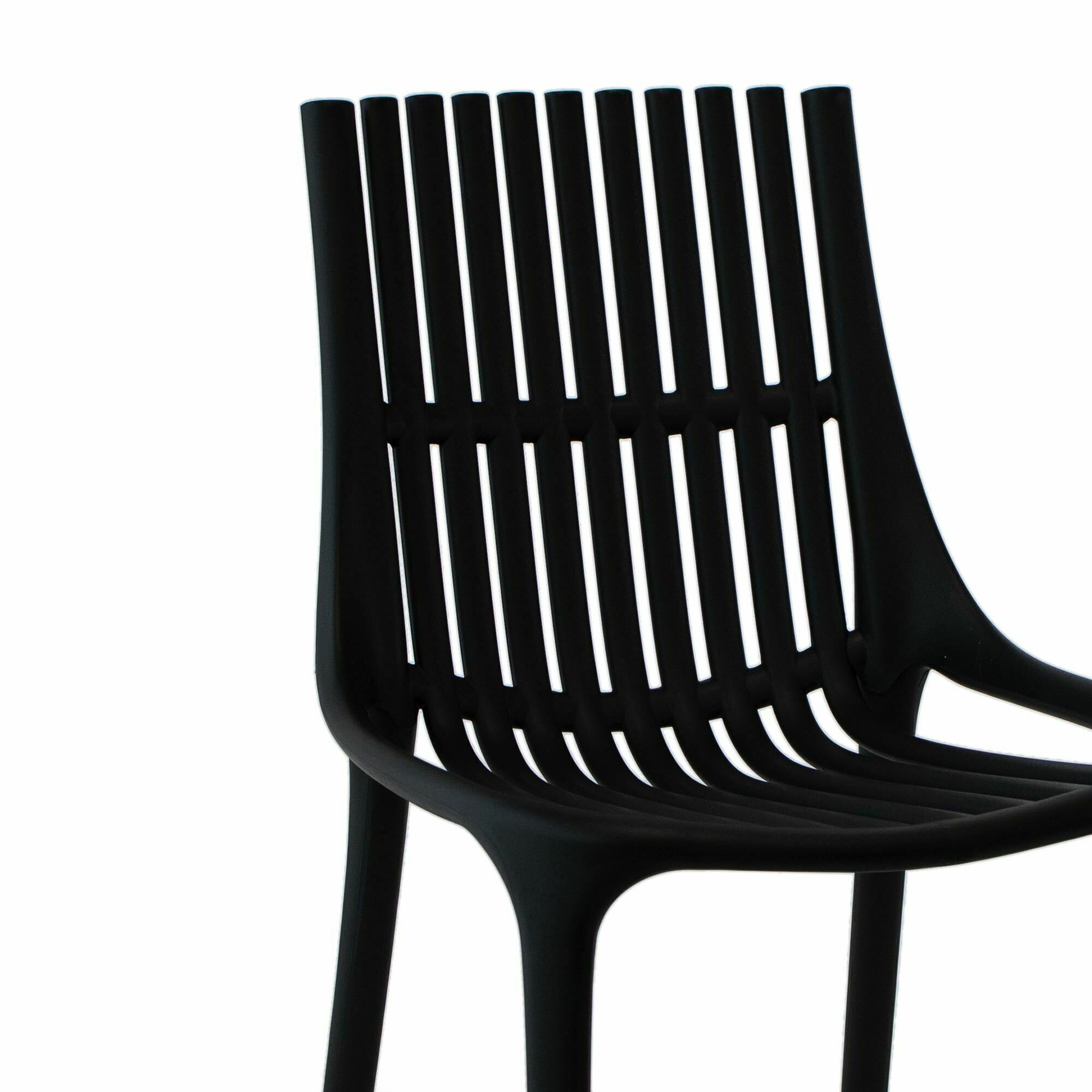 Black Armless Stackable Polypropylene Chair - Durable, Space-Saving & Weather-Resistant Seating