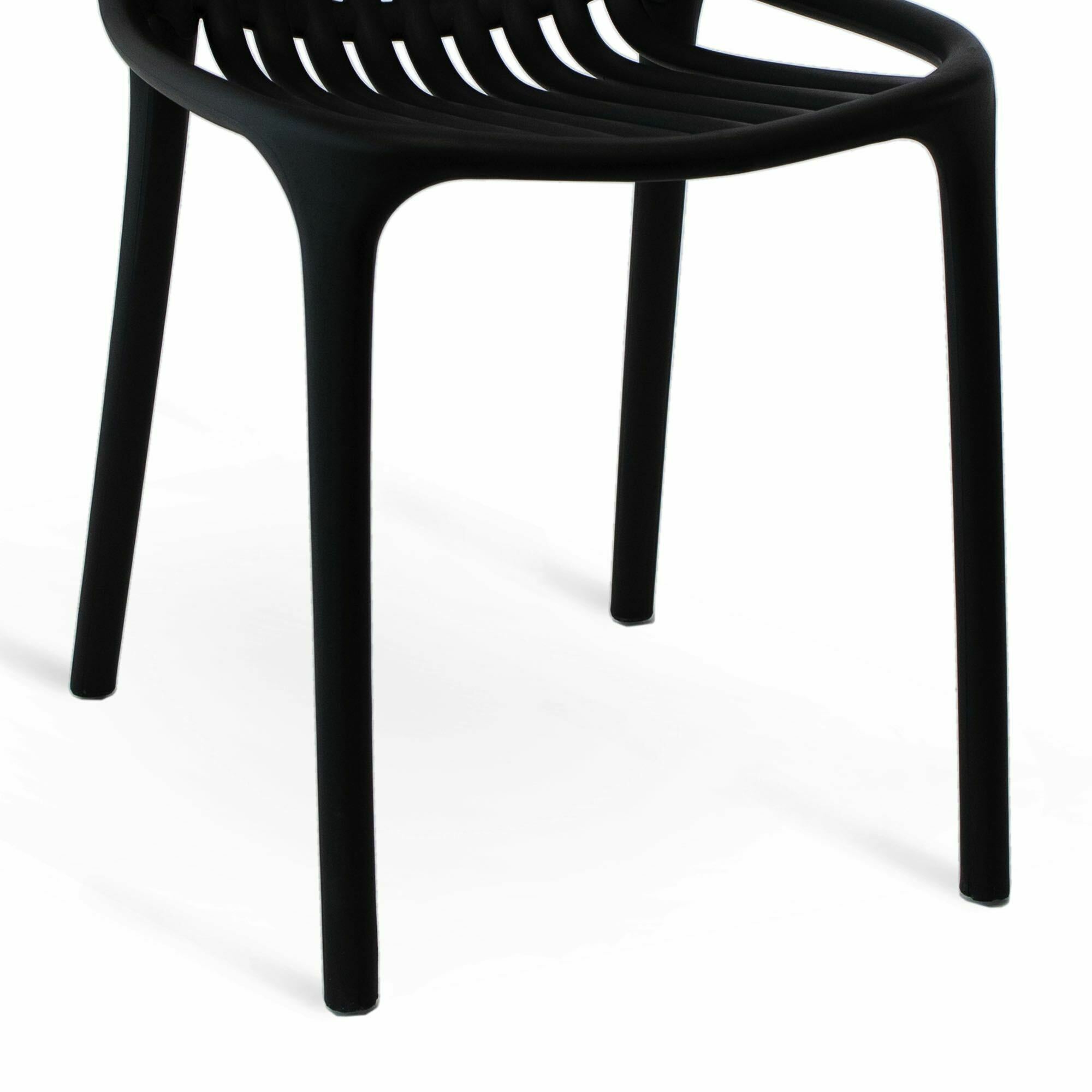 Black Armless Stackable Polypropylene Chair - Durable, Space-Saving & Weather-Resistant Seating