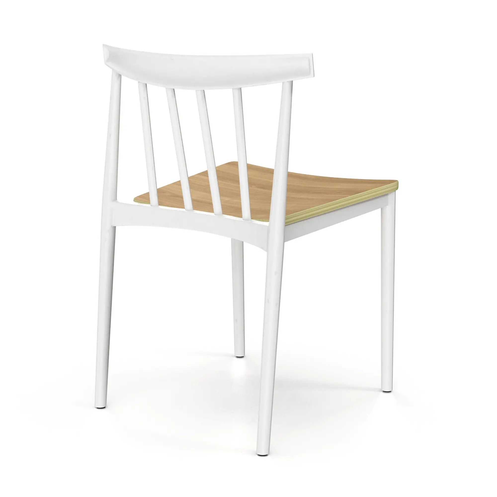 White Stacking Chairs with Wooden Seat - PP Frame Indoor Event Chairs