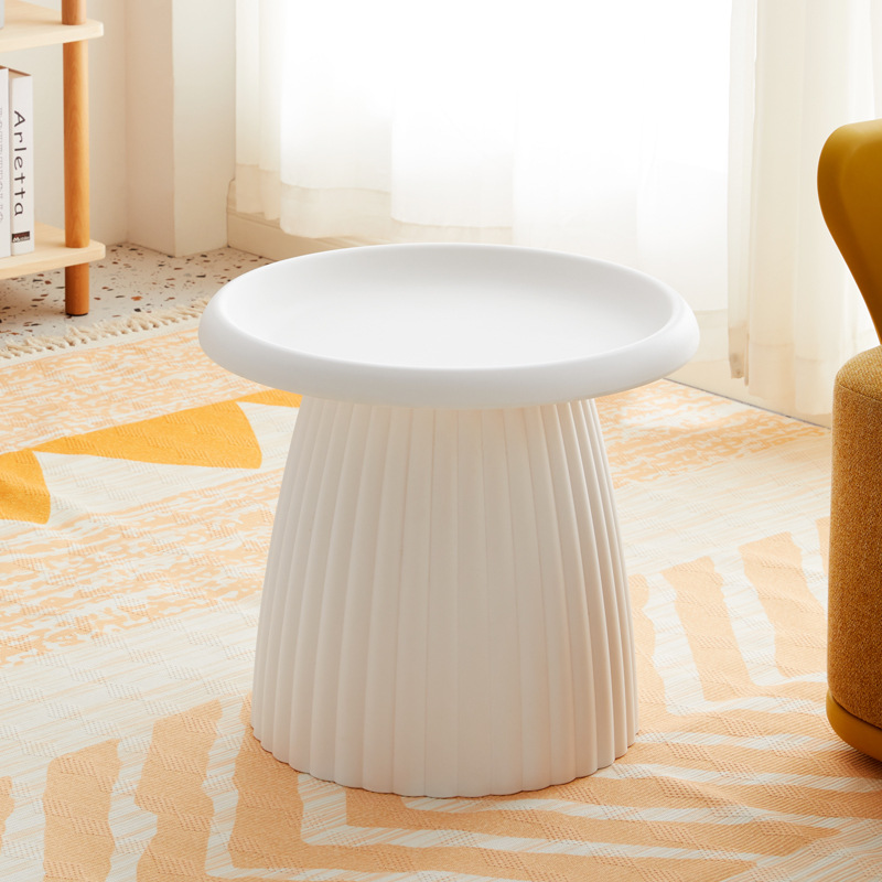 White Round Polypropylene Side Table-PP Chair