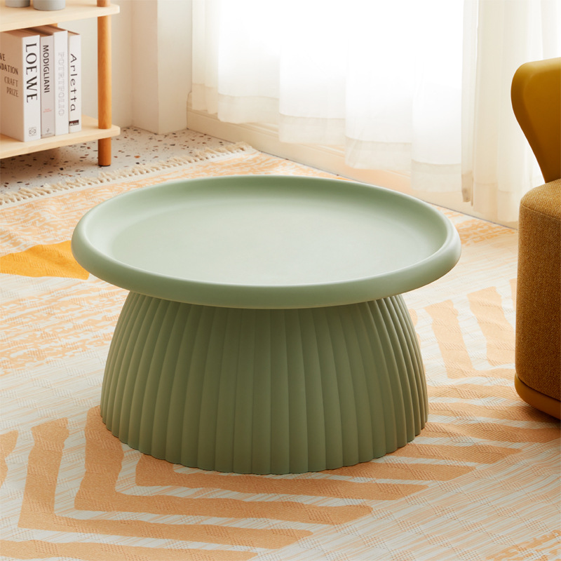 Green Round Plastic Coffee Table-PP Chair