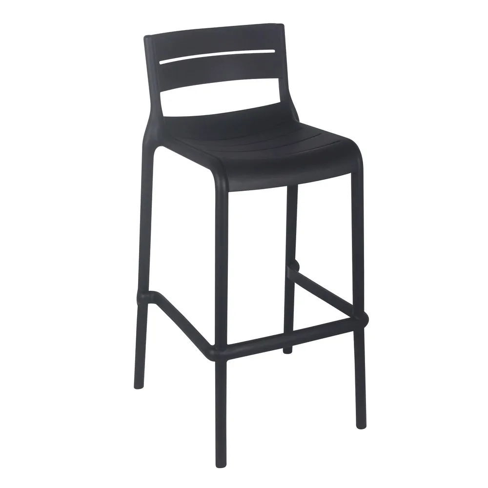 Black Plastic Bar Stool – Modern, Lightweight & Durable Counter Height Stool