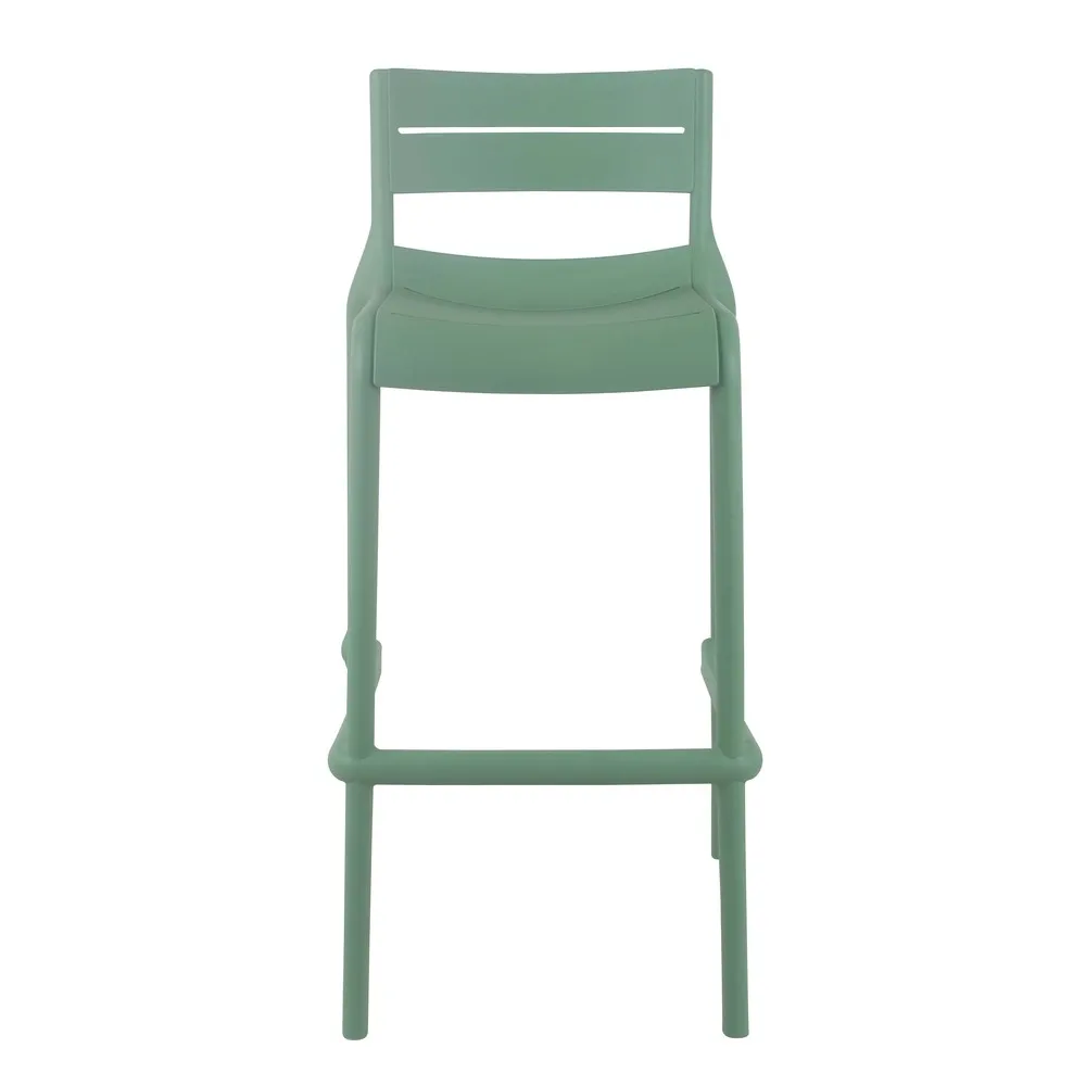 Green Plastic Bar Stool - Eco-Friendly, Durable & Weatherproof Counter Stool for Indoor/Outdoor Use