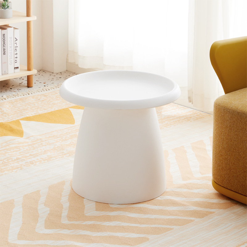 White Round Plastic Side Table-PP Chair
