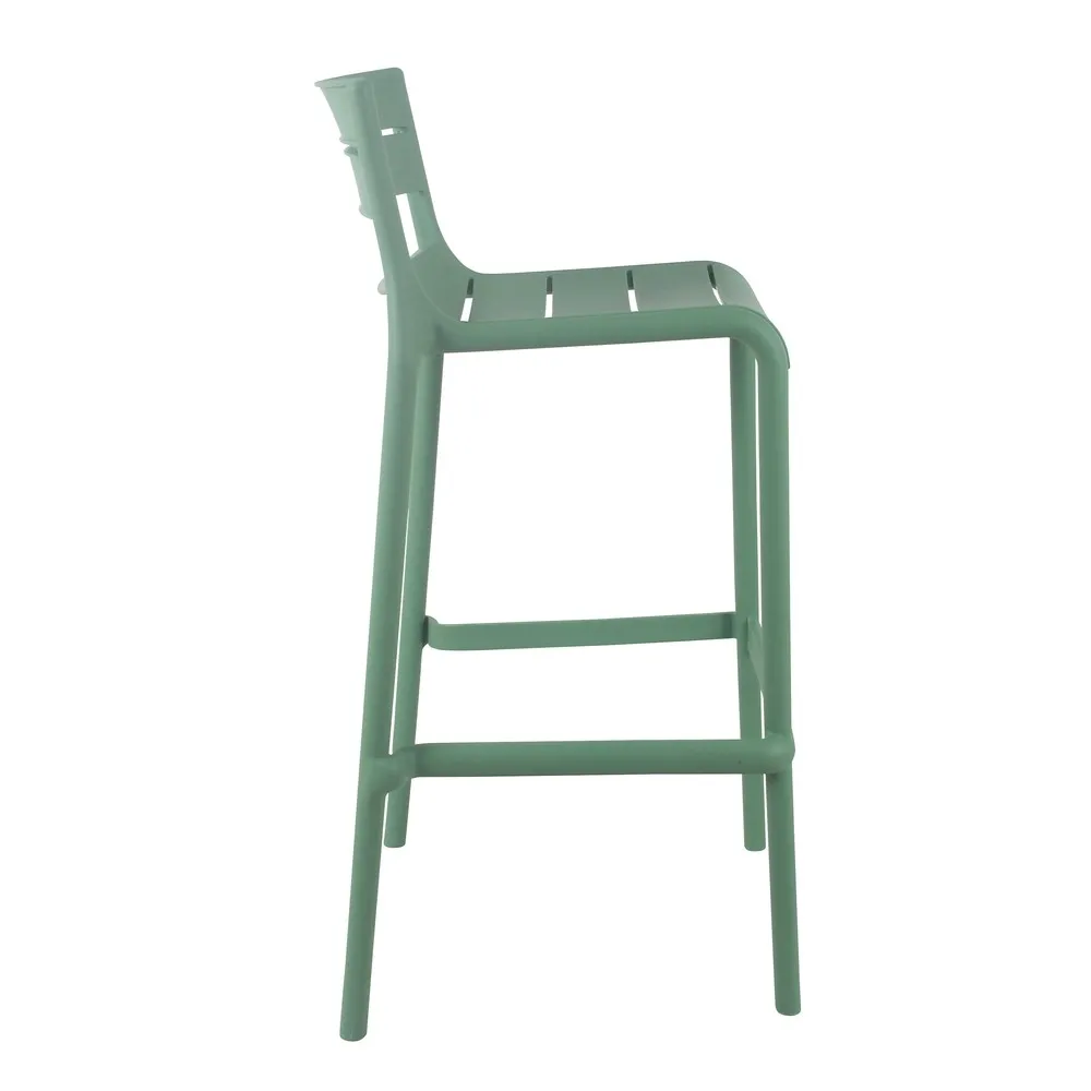 Green Plastic Bar Stool - Eco-Friendly, Durable & Weatherproof Counter Stool for Indoor/Outdoor Use