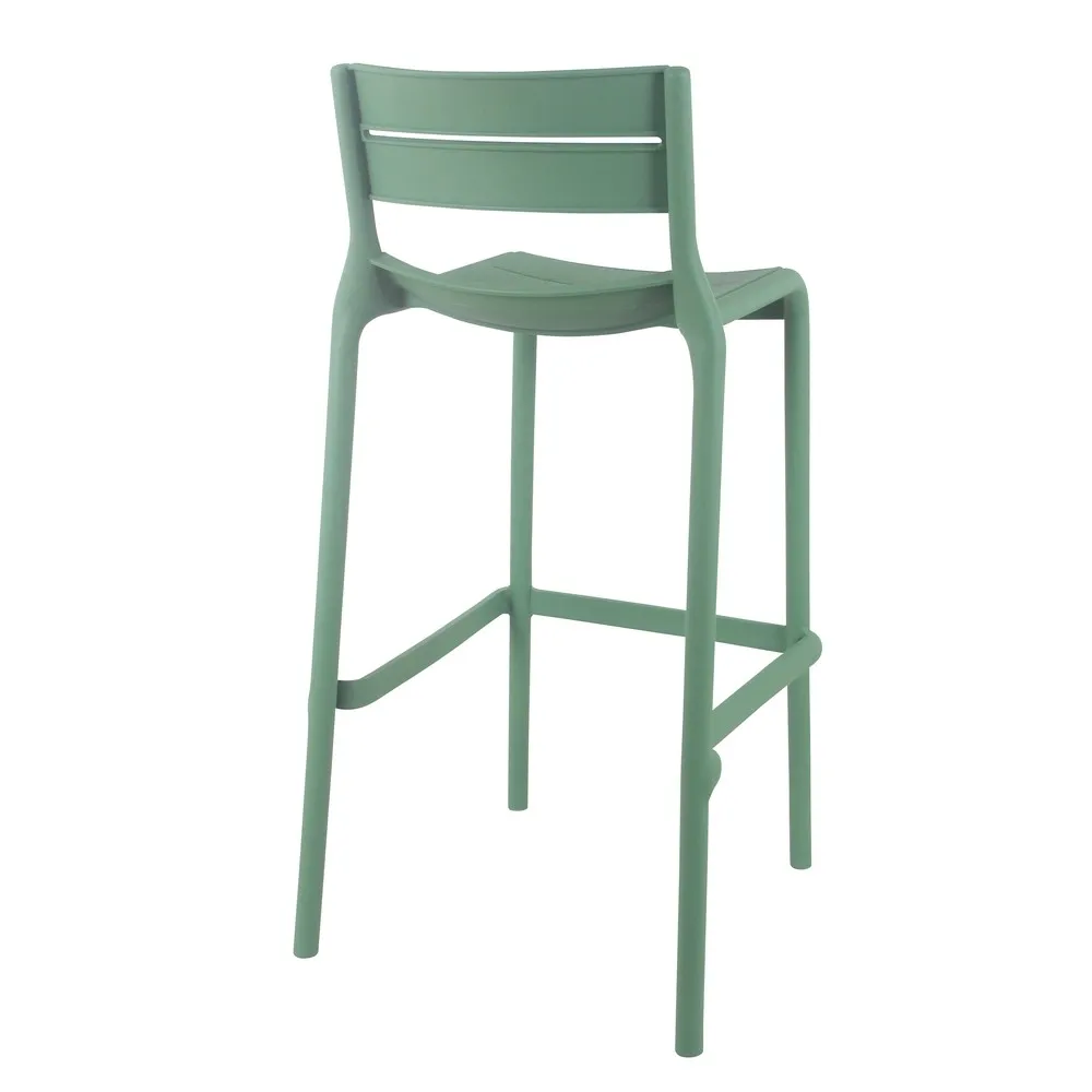 Green Plastic Bar Stool - Eco-Friendly, Durable & Weatherproof Counter Stool for Indoor/Outdoor Use