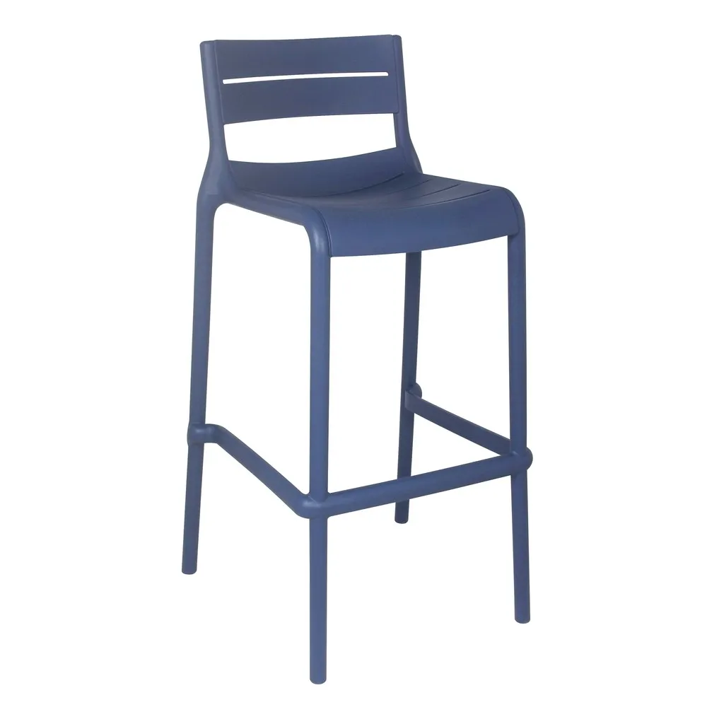 Navy Blue Plastic Bar Stool – Commercial-Grade, Stackable Counter Stool for Indoor & Outdoor Use