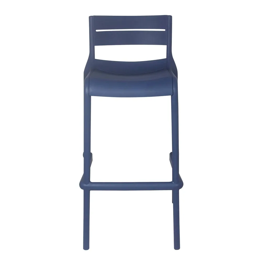 Navy Blue Plastic Bar Stool – Commercial-Grade, Stackable Counter Stool for Indoor & Outdoor Use