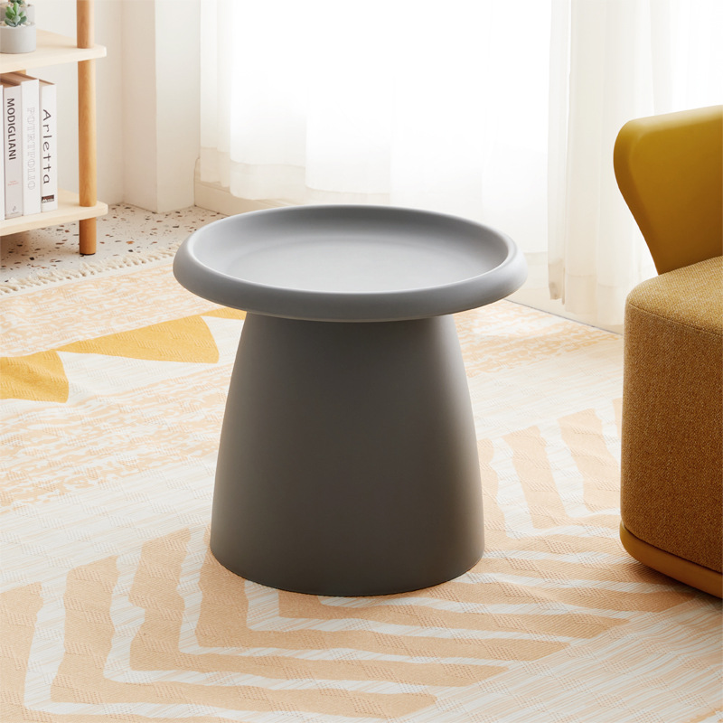 Dark Grey Round Plastic Side Table-PP Chair