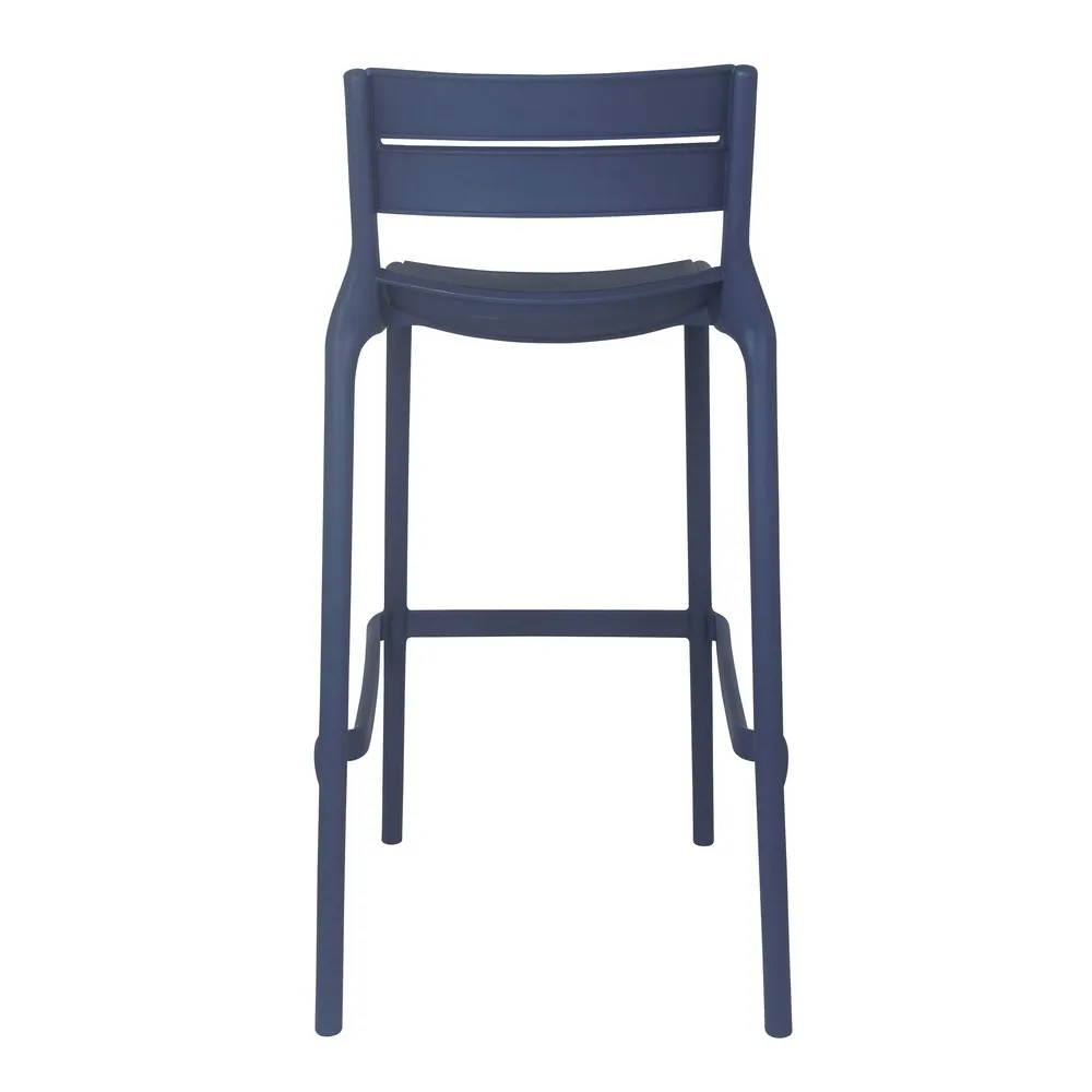 Navy Blue Plastic Bar Stool – Commercial-Grade, Stackable Counter Stool for Indoor & Outdoor Use