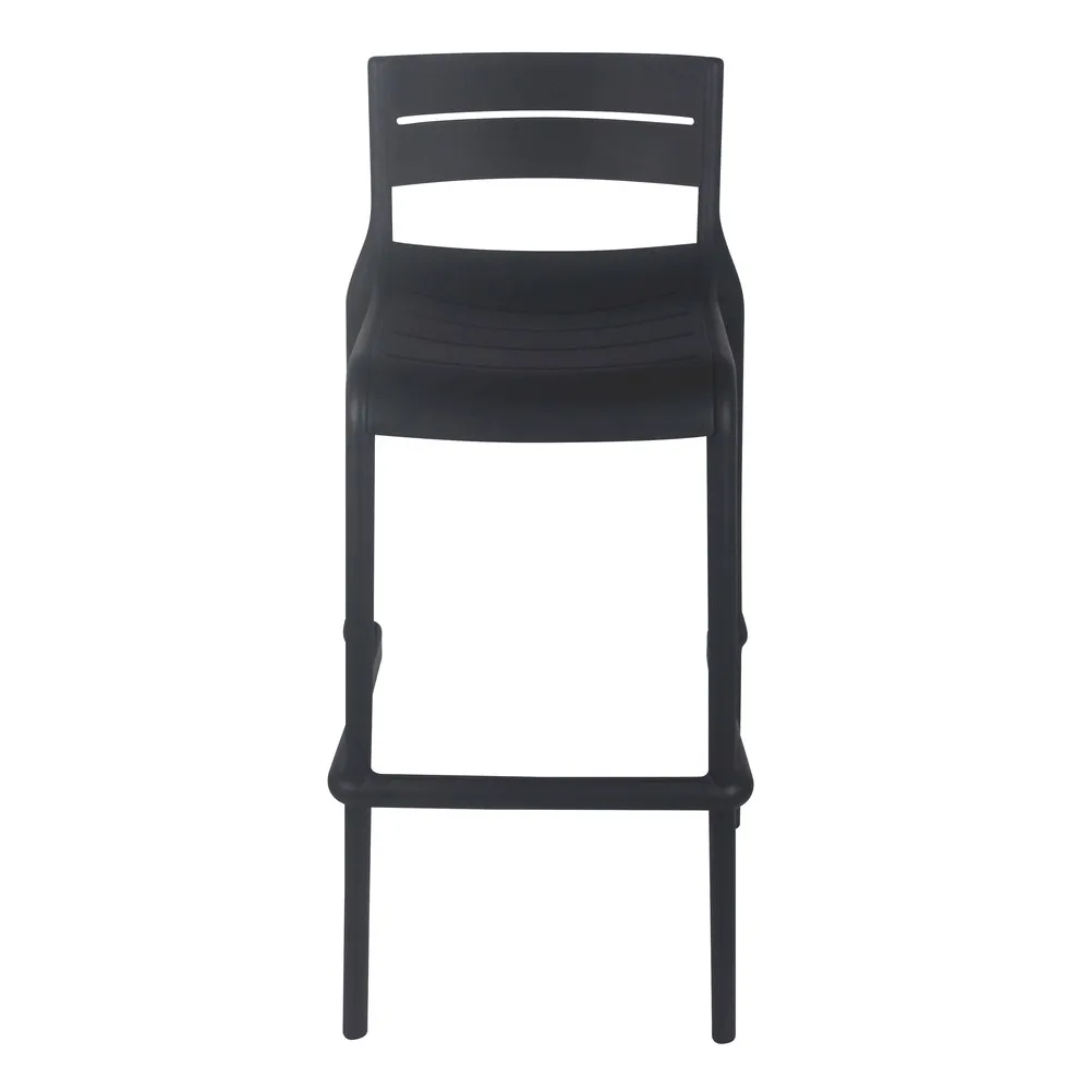 Black Plastic Bar Stool – Modern, Lightweight & Durable Counter Height Stool