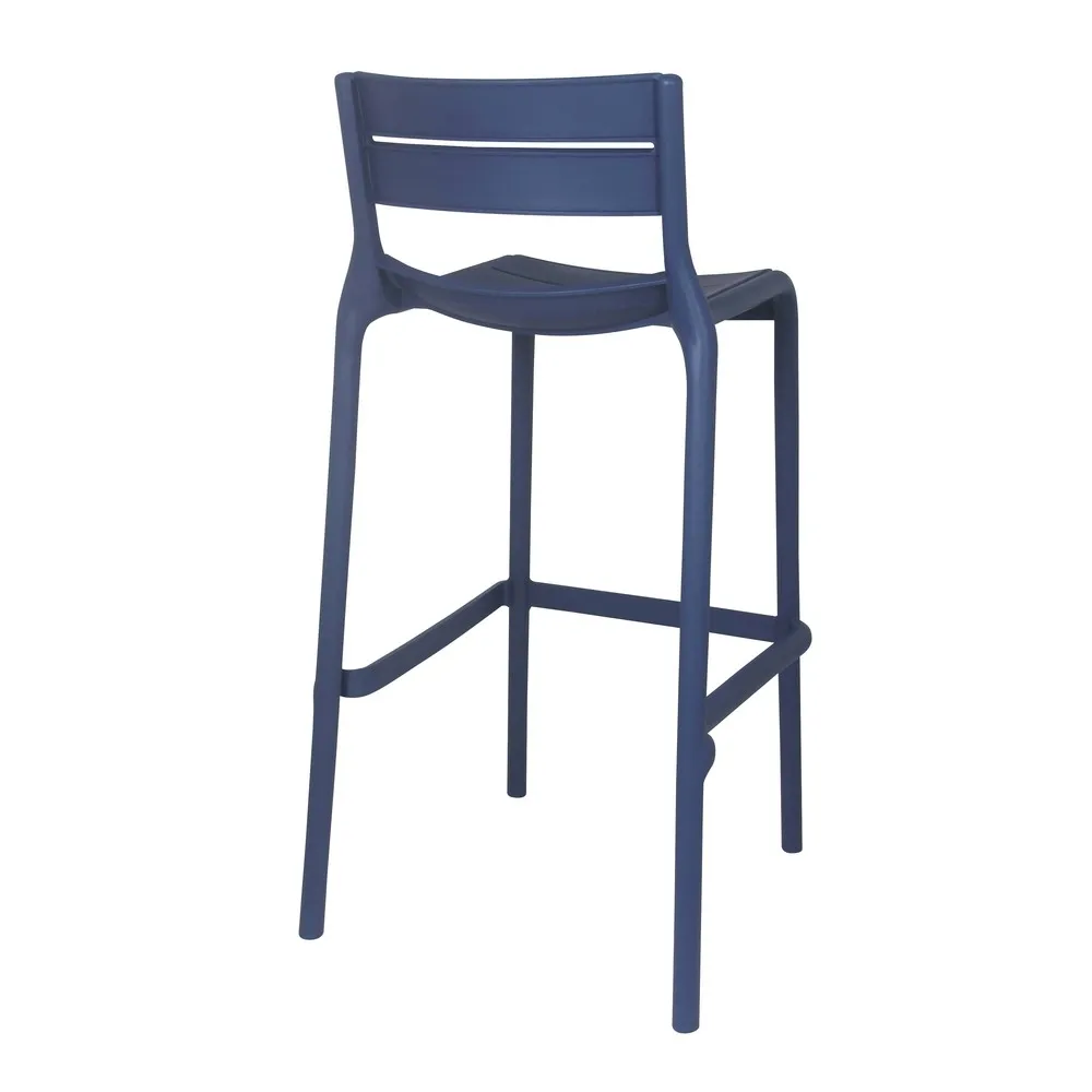 Navy Blue Plastic Bar Stool – Commercial-Grade, Stackable Counter Stool for Indoor & Outdoor Use
