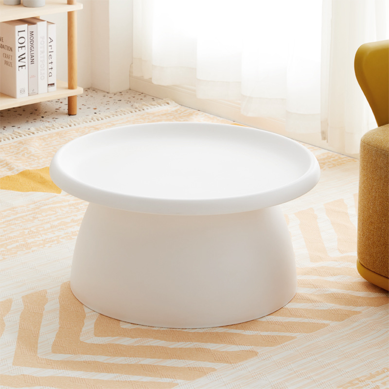White Round Polypropylene Coffee Table-PP Chair