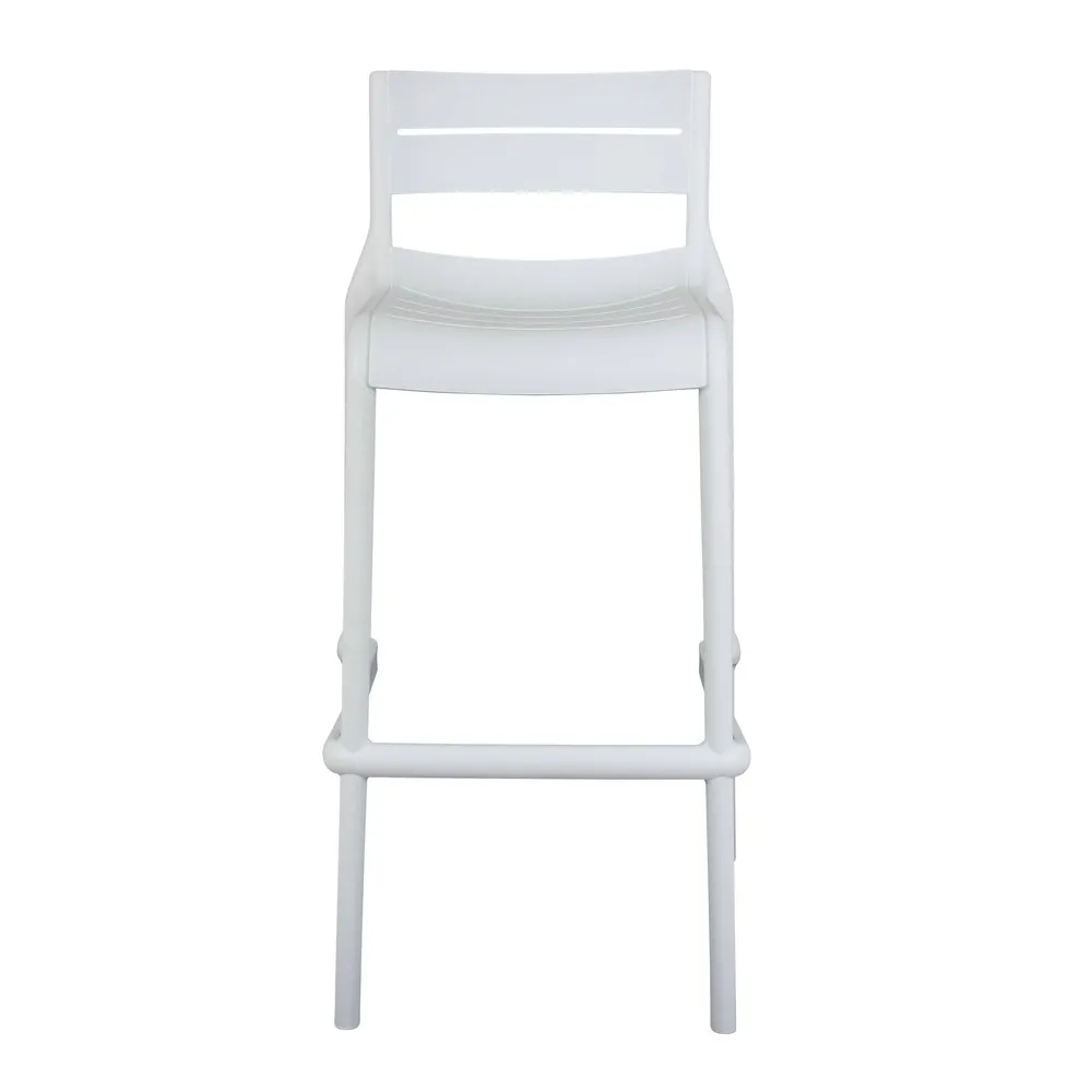 White Plastic Bar Stool – Modern, Stackable & Weather-Resistant Counter Stool for Indoor/Outdoor Use